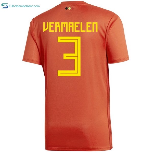 Camiseta Belgica 1ª Vermaelen 2018 Rojo